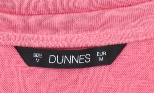Dunnes Women Pink M Sleeveless Jersey Tank Top Crochet Trim