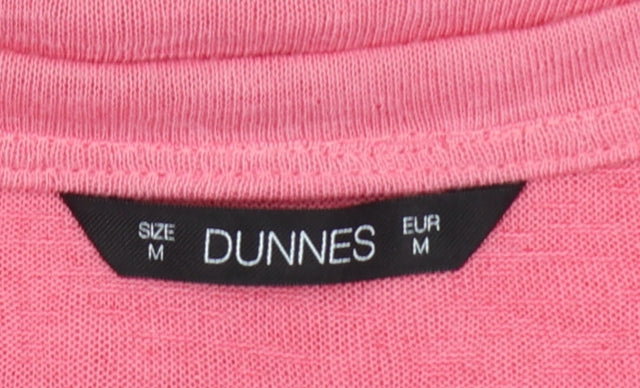 Dunnes Women Pink M Sleeveless Jersey Tank Top Crochet Trim