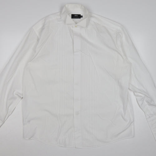 Marks and Spencer Men’s White 16.5 Pleated Wing Collar Dress Shirt