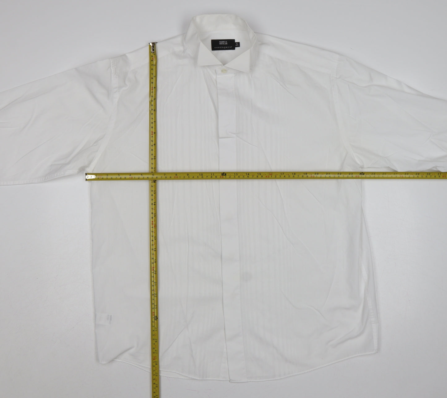 Marks and Spencer Men’s White 16.5 Pleated Wing Collar Dress Shirt