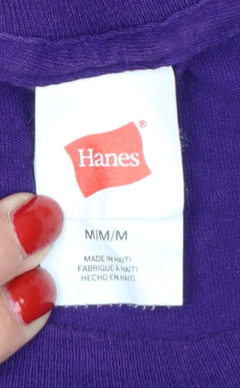 Hanes Teens Purple M Golden State California Graphic Print T-Shirt