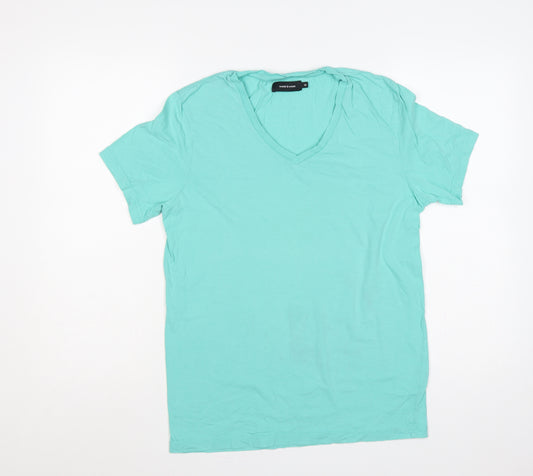 Samsøe Samsøe Mens Green M Cotton V-Neck Short Sleeve T-Shirt