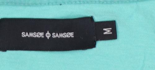 Samsøe Samsøe Mens Green M Cotton V-Neck Short Sleeve T-Shirt