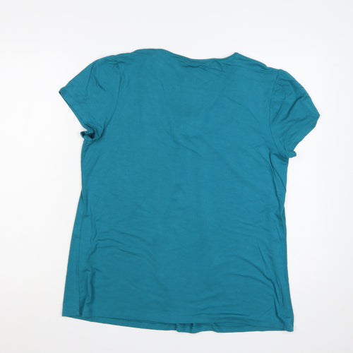 Marks and Spencer Women’s Blue UK 14 Jersey Sequin Scoop Neck T-Shirt