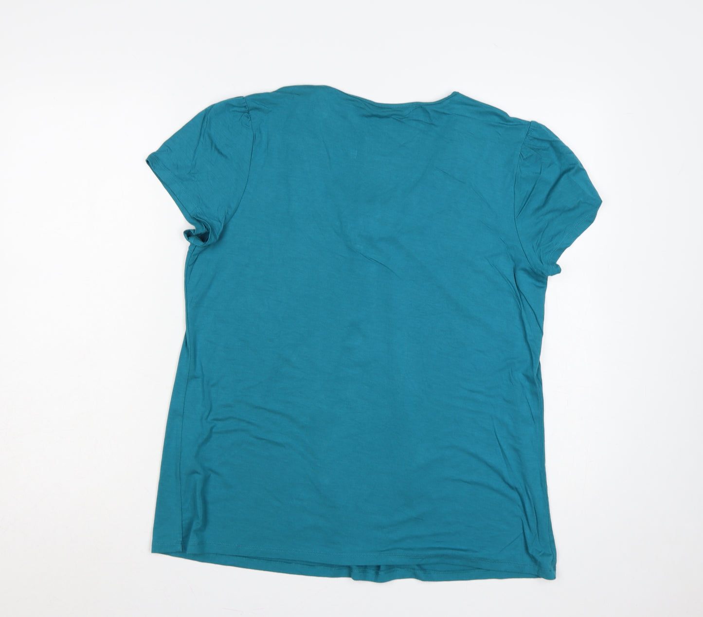 Marks and Spencer Women’s Blue UK 14 Jersey Sequin Scoop Neck T-Shirt
