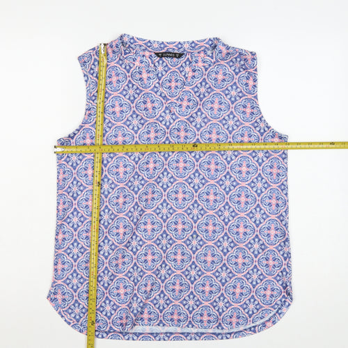 Dunnes Stores Women’s Blue Pink Geometric Sleeveless Tank Top UK 14