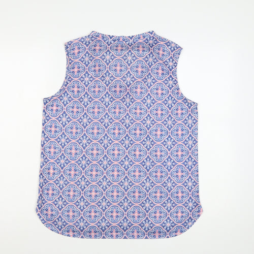 Dunnes Stores Women’s Blue Pink Geometric Sleeveless Tank Top UK 14