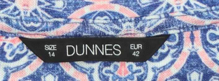 Dunnes Stores Women’s Blue Pink Geometric Sleeveless Tank Top UK 14