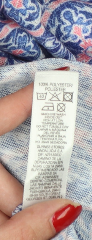 Dunnes Stores Women’s Blue Pink Geometric Sleeveless Tank Top UK 14