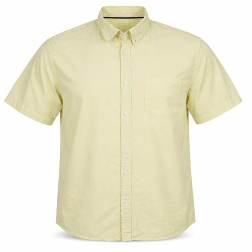 Marks and Spencer Men Yellow XL Oxford Button-Down Short Sleeve Shirt