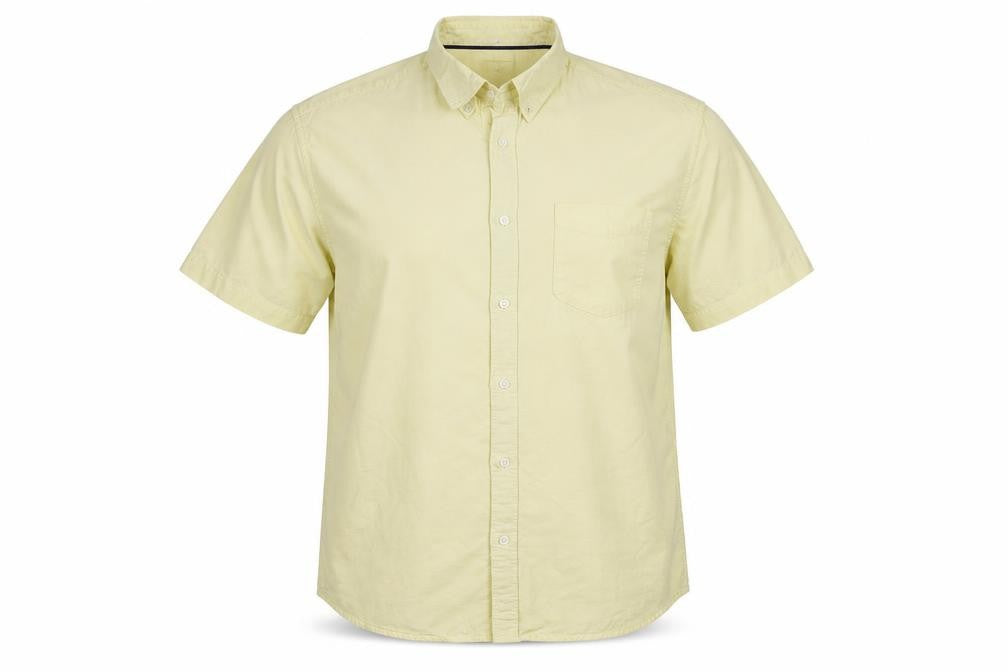 Marks and Spencer Men Yellow XL Oxford Button-Down Short Sleeve Shirt