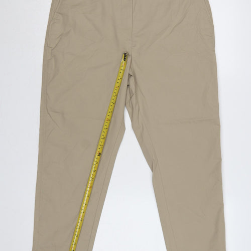 Marks & Spencer Women's Beige UK 14 Short Chino Tapered Trousers