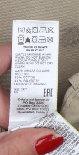Marks & Spencer Women's Beige UK 14 Short Chino Tapered Trousers