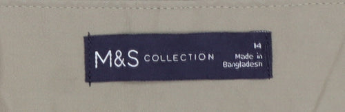 Marks & Spencer Women's Beige UK 14 Short Chino Tapered Trousers
