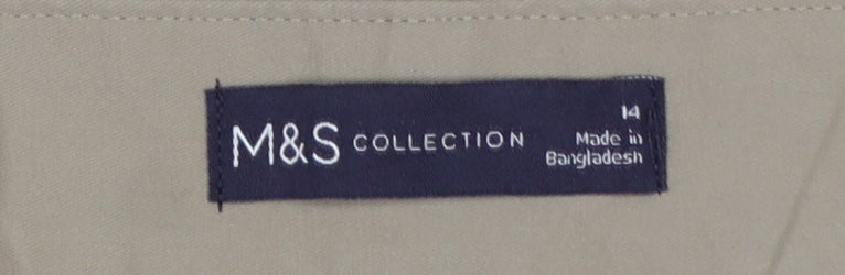 Marks & Spencer Women's Beige UK 14 Short Chino Tapered Trousers