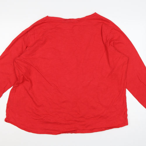 Capsule Women Red UK 24 3/4 Sleeve Round Neck Jersey T-Shirt