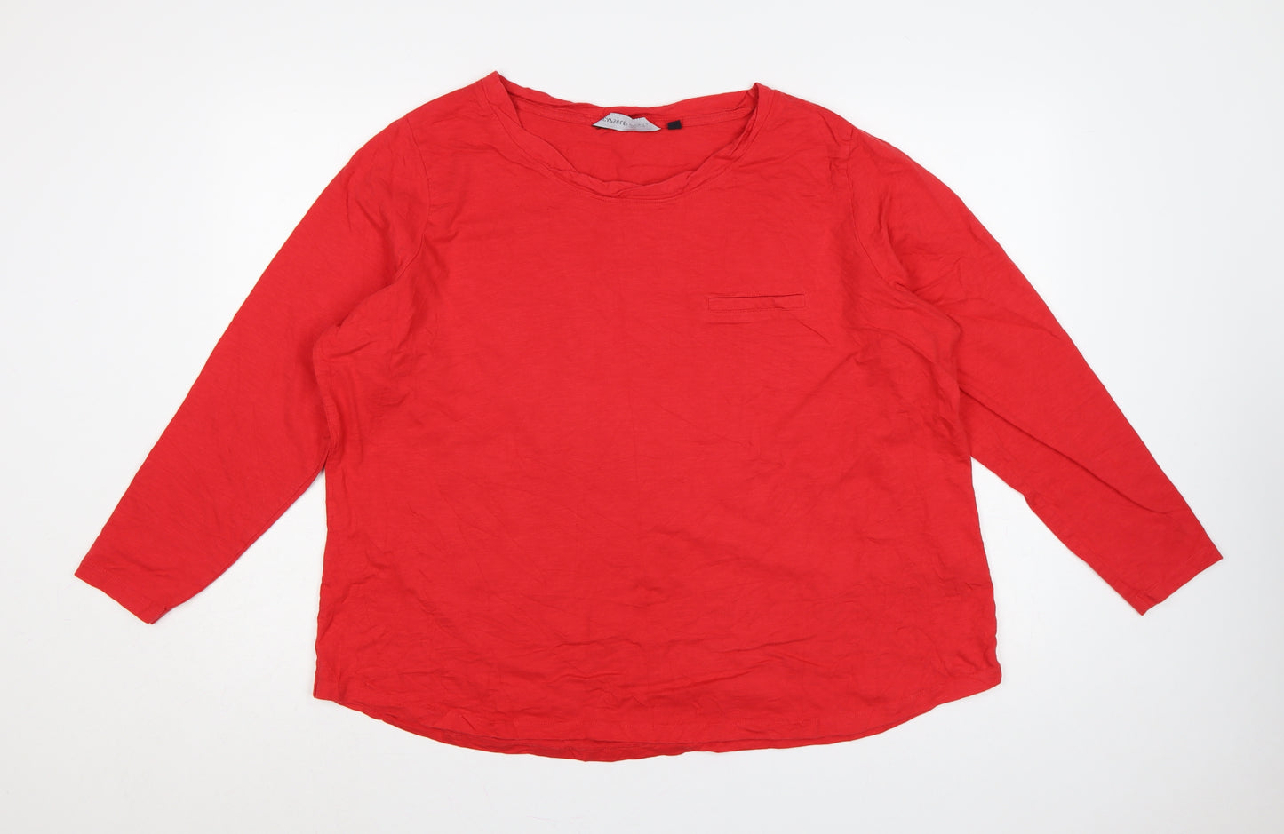Capsule Women Red UK 24 3/4 Sleeve Round Neck Jersey T-Shirt