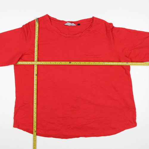 Capsule Women Red UK 24 3/4 Sleeve Round Neck Jersey T-Shirt