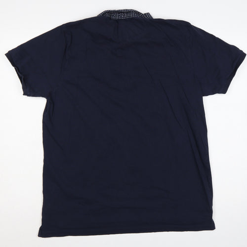 Fluid Men’s Blue 2XL Cotton Short Sleeve Button-Down Polo Shirt