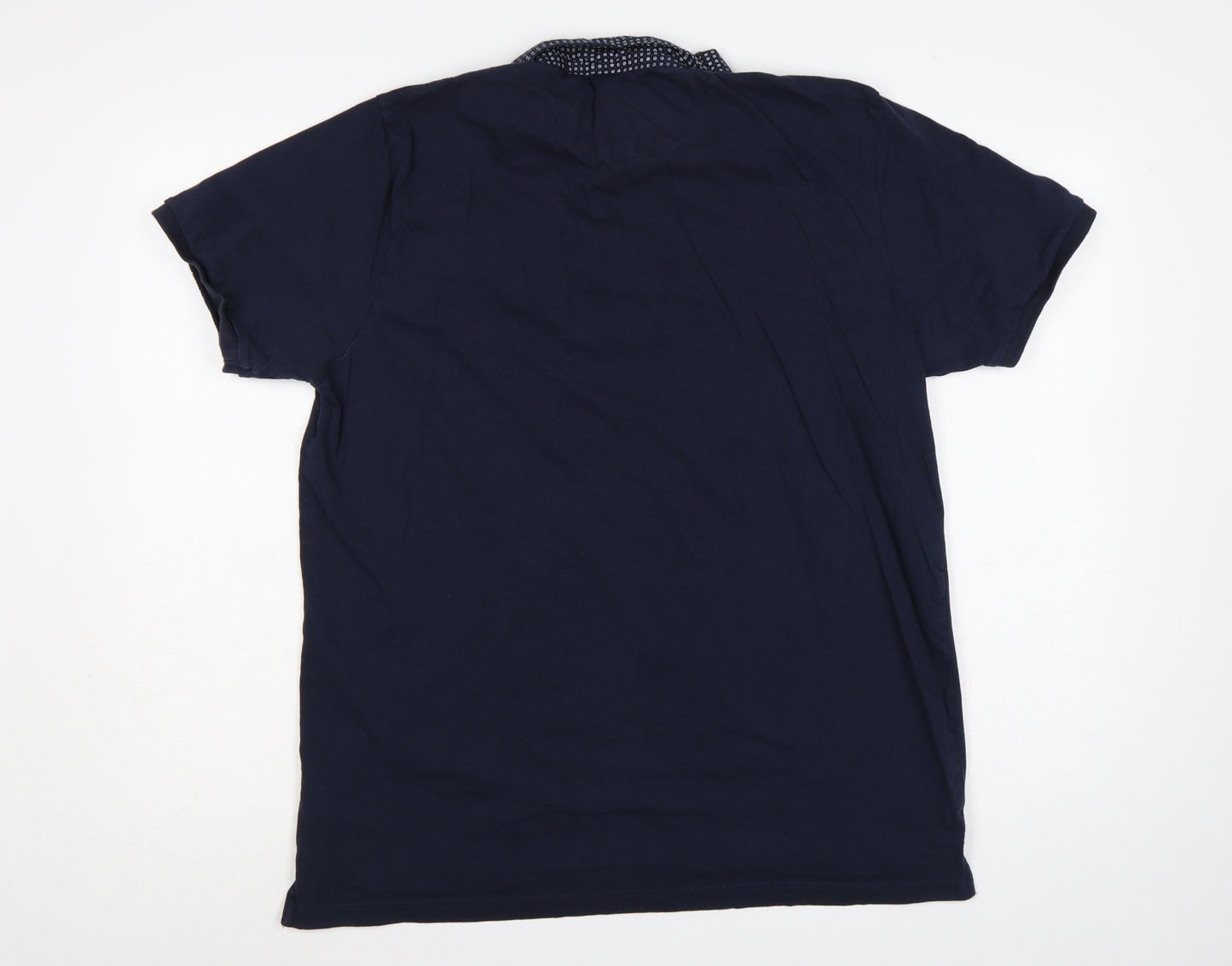 Fluid Men’s Blue 2XL Cotton Short Sleeve Button-Down Polo Shirt