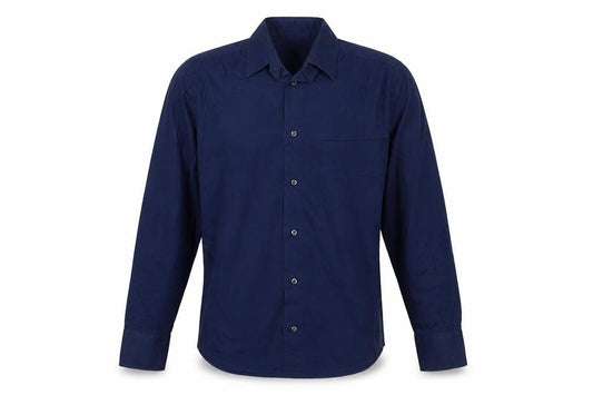 Front view of Zara Man Blue M Extra-Slim Fit Long Sleeve Button-Up Shirt