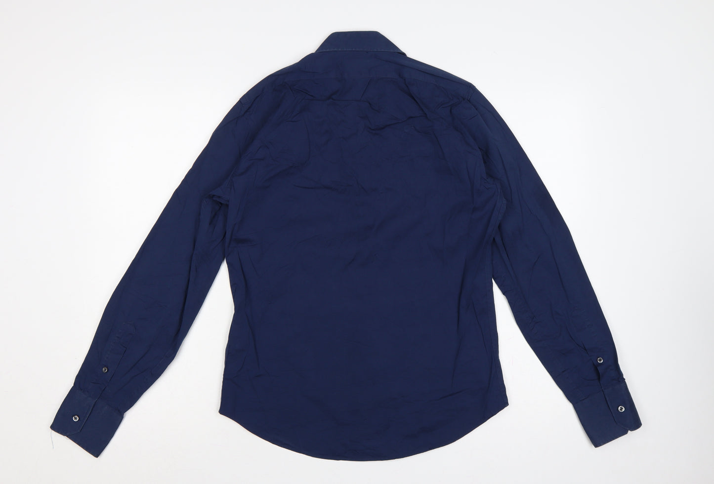Zara Man Blue M Extra-Slim Fit Long Sleeve Button-Up Shirt