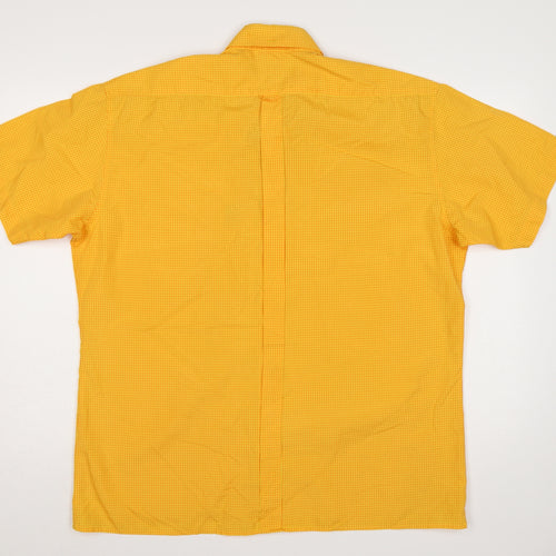 Ben Sherman Men’s Yellow Check Slim Fit XL Short Sleeve Shirt