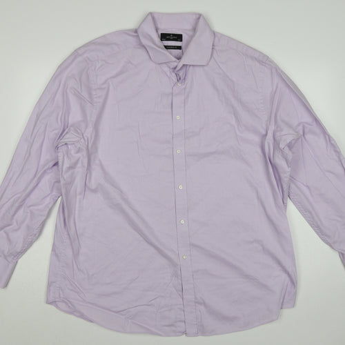 Jeff Banks Men’s Pink 18.5 Tailored Fit Cotton Formal Dress Shirt