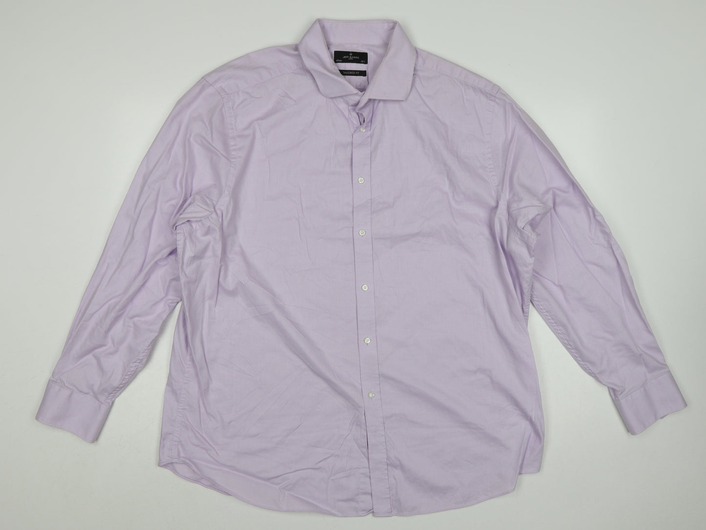 Jeff Banks Men’s Pink 18.5 Tailored Fit Cotton Formal Dress Shirt