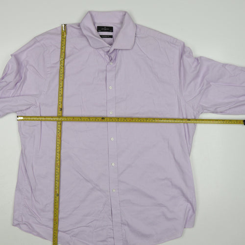Jeff Banks Men’s Pink 18.5 Tailored Fit Cotton Formal Dress Shirt