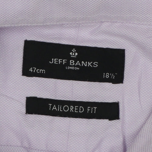 Jeff Banks Men’s Pink 18.5 Tailored Fit Cotton Formal Dress Shirt