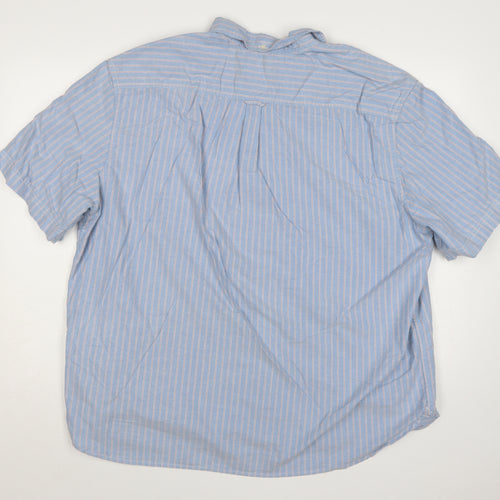 M&S Men’s Blue Striped 3XL Regular Laundered Oxford Shirt