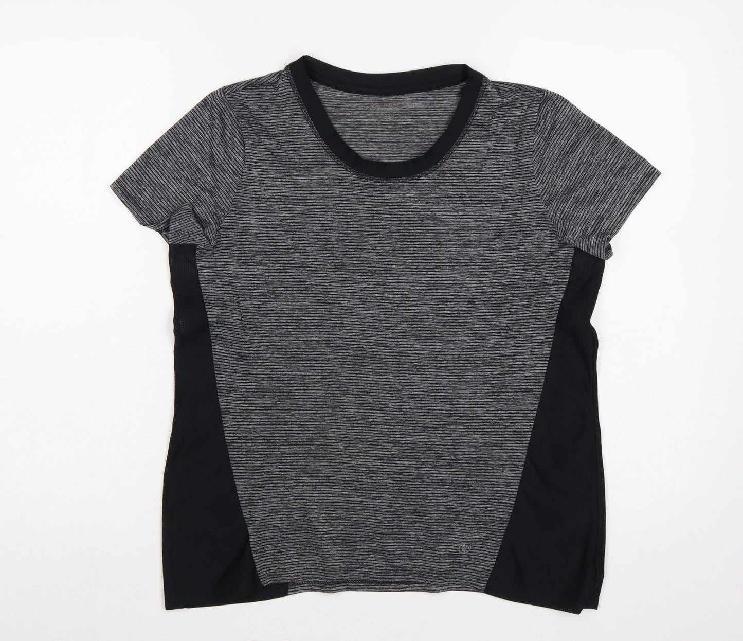 Dunnes Stores Women Grey M Athletic Mesh Panel Running T-Shirt