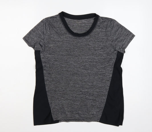 Dunnes Stores Women Grey M Athletic Mesh Panel Running T-Shirt