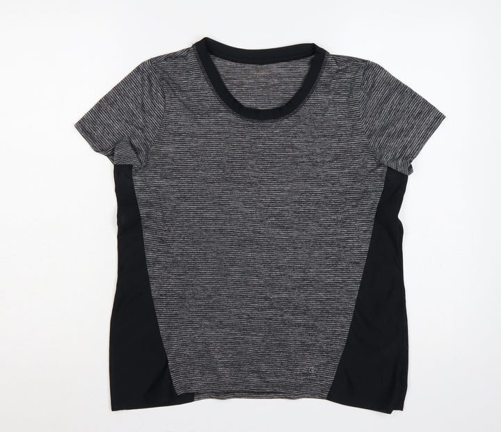 Dunnes Stores Women Grey M Athletic Mesh Panel Running T-Shirt