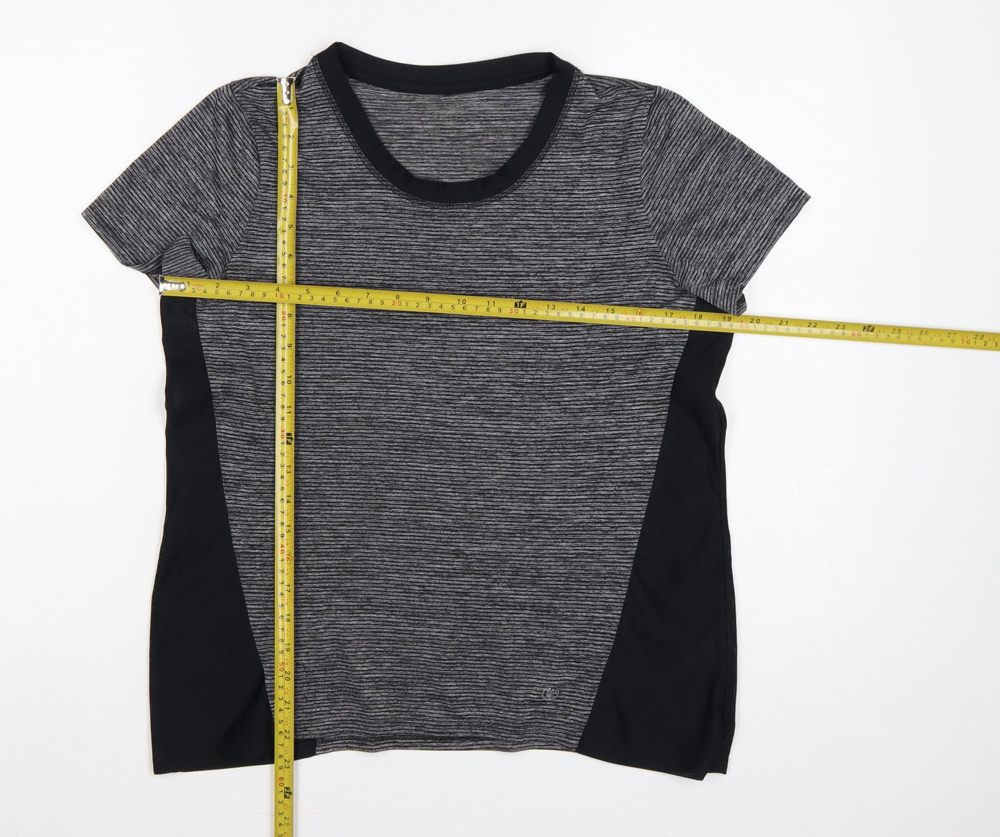 Dunnes Stores Women Grey M Athletic Mesh Panel Running T-Shirt