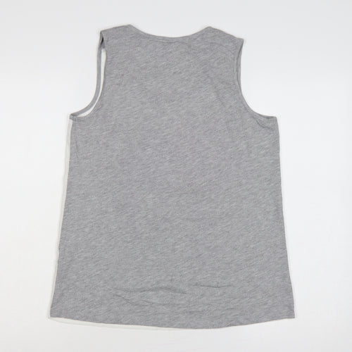 Dunnes Women White Grey NYC Rhinestone Basic Tank Top UK 10