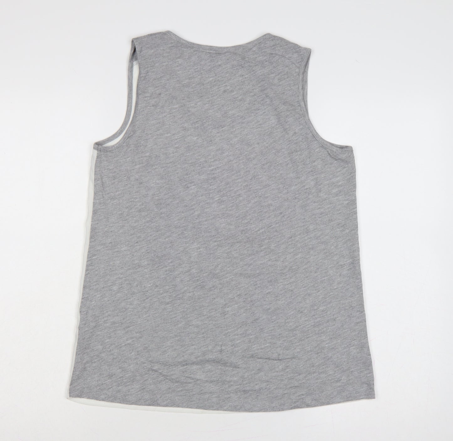 Dunnes Women White Grey NYC Rhinestone Basic Tank Top UK 10
