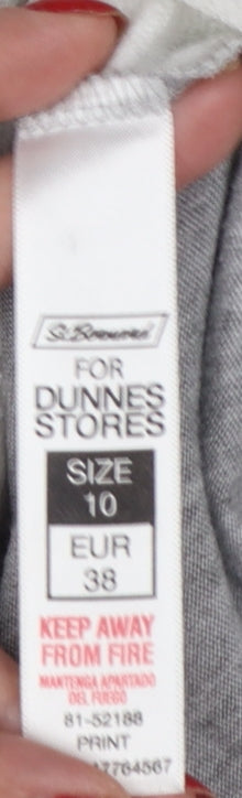 Dunnes Women White Grey NYC Rhinestone Basic Tank Top UK 10