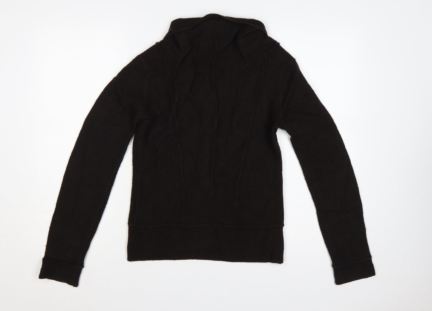 Hobbs Women’s Black Merino Wool Cable Knit Button Cardigan UK 10