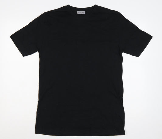 Nicole Farhi Men's Black XL Cotton Crew Neck Logo T-Shirt