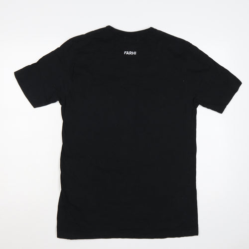 Nicole Farhi Men's Black XL Cotton Crew Neck Logo T-Shirt