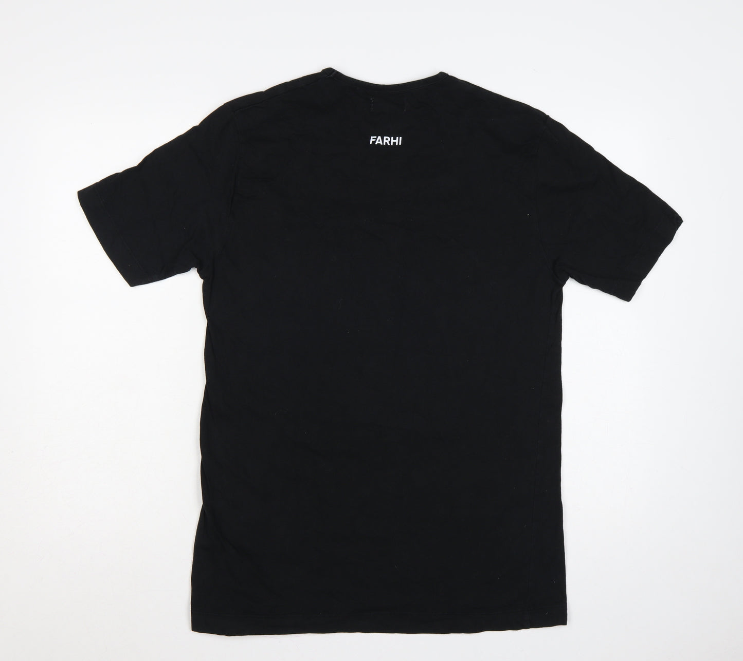 Nicole Farhi Men's Black XL Cotton Crew Neck Logo T-Shirt