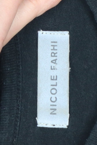 Nicole Farhi Men's Black XL Cotton Crew Neck Logo T-Shirt