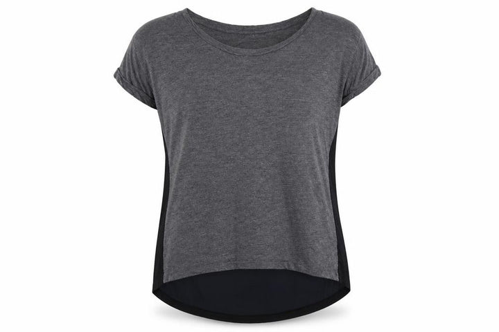 GAP Women Grey Black Layered Jersey T-Shirt Size M Short Sleeve