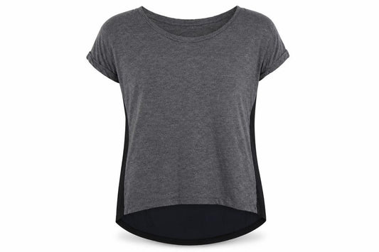 GAP Women Grey Black Layered Jersey T-Shirt Size M Short Sleeve