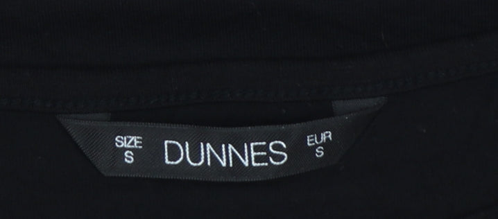 Dunnes Women Black Polka Dot Short Sleeve Slim T-Shirt Size S