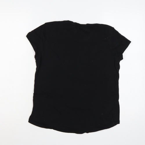 FB Sister Women Black L End Of Story Slogan Slim Fit T-Shirt