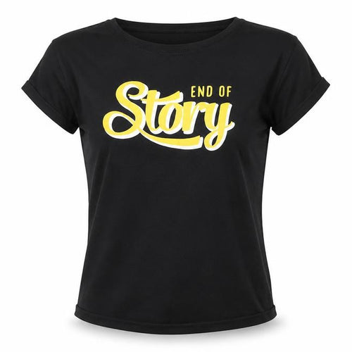 FB Sister Women Black L End Of Story Slogan Slim Fit T-Shirt