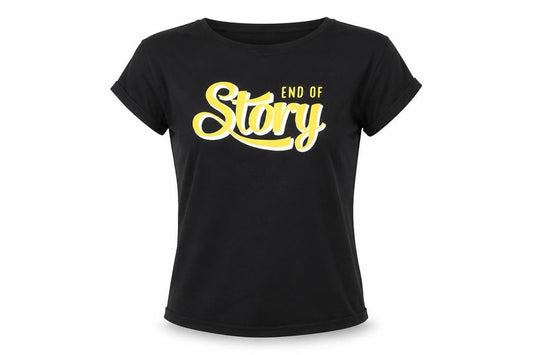 FB Sister Women Black L End Of Story Slogan Slim Fit T-Shirt
